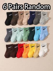 20 Pairs/Set Toddler Boys' Random Candy Color Casual Elastic Mid-Calf Socks, Summer - Multicolor - View 17