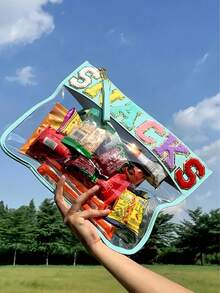 Fashion Snack Storage Bag, Outdoor Travel Cosmetic Bag, Portable Ladies Clutch Bag, Letter Print Cosmetic Bag, PVC Waterproof Portable Cosmetic Storage Bag, Toiletry Bag, Summer Travel Essentials, Beach Holiday Items, Vacation Supplies, Dorm Necessities, Back To School Essentials, Wallet, Travel Accessories, Summer Beach Bag, Handbag, Wallet, Cosmetic Bag, Car Accessories - Multicolor - View 18