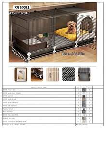 Easily Cleanable Movable Dog Cage With Pull-Out Tray Litter Box, Home Pet Fence Suitable For Teddy, Poodle, Puppy, Kitten, Rabbit, Small Animals - Multicolor - View 16