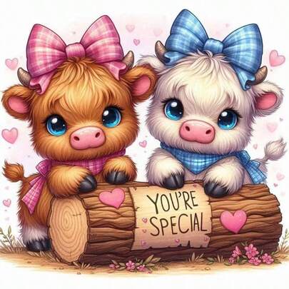 1pc [30*30cm/11.8*11.8in][40*40cm/15.7*15.7in]5D Acrylic Diamond Painting Kit, Cartoon Calf Pattern, Suitable For Adult Beginners DIY Mosaic Diamond Art, Full Drill Handmade DIY Diamond Painting, Applicable For Living Room, Bedroom, Office Wall Decor Painting, A Surprise Art Home Decor Gift For Family And Friends