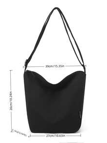 1pc New Casual Nylon Shoulder Tote Bag, Unisex Design, Minimalist, Large Capacity, Commuter Crossbody Bag - Multicolor - View 13