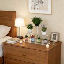 Large Display Stand, Acrylic Multi-Tier Plant Rack, Adjustable Pedestal Combination - Desktop Riser, Retail - Space-Saving For Windowsill, Tabletop, Garden And Living Room | Move Your Greenery Anywhere - View 2