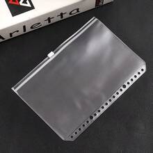 A Set Of 12 A6A5A7 Loose Leaf Notebook Zipper Bags, Receipts, Hand Books, PVC Storage Bags, Transparent 6-Hole Zipper Bags - A - View 5