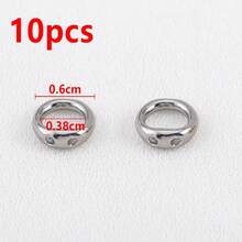 10个不锈钢双孔闭合开口圈，适用于DIY项链、手链、珠宝配件 - 10Pcs - 查看 11