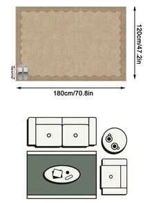 1 pieza Alfombra moderna y minimalista con patrón de onda geométrica, alfombra de felpa sintética, adecuada para baño, cocina, entrada, pasillo, mesita de noche, sala de estar, dormitorio, felpudo lavable a máquina para todo el año, decoración del hogar - Multicolor - Ver 15