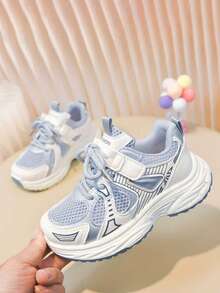2026 Novos Tênis Chunky para Crianças, Sapatos Esportivos Respiráveis em Malha, Sapatos de Corrida Macios e Antiderrapantes para Meninos e Meninas, Versáteis para Escola, Casual, Outdoor, Leves e Respiráveis - Cinza - Visão 6