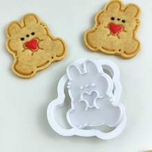 3Pcs Easter Rabbit Bear Cat Cookie Cutter Mold Heart Valentine's Day Biscuit Stamp Icing Cookie Plastics Kitchen Baking Items Back To School - View 8