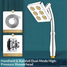 High Pressure Shower Head Set - Features Anti-Clogging Technology And Flow Control, Compact Waist-High Design Saves Space, Provides Excellent Storage Solution For Bathroom, Durable ABS Construction, Easy Installation. Suitable For Home Bathrooms, Hotel Showers - Multicolor - View 16