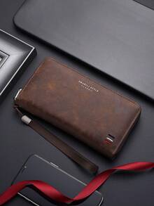 新作メンズ財布　多カードポケット付きカジュアルロングウォレット　大容量ハンドバッグ　スマホ・小銭入れ付き - ダークコーヒー - チェックする 13
