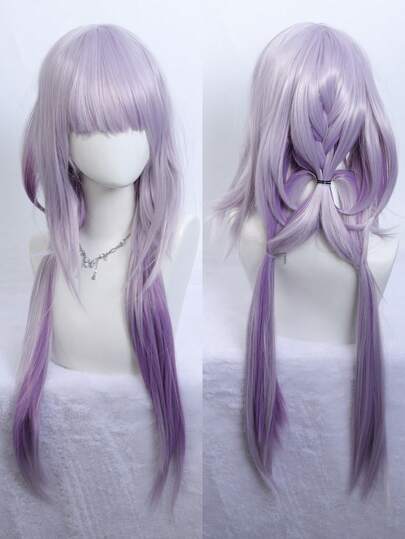 Purple Synthetic Cosplay Wig Heat Resistant Wigs For Women For Game Anime Cosplay Halloween Christmas Parties