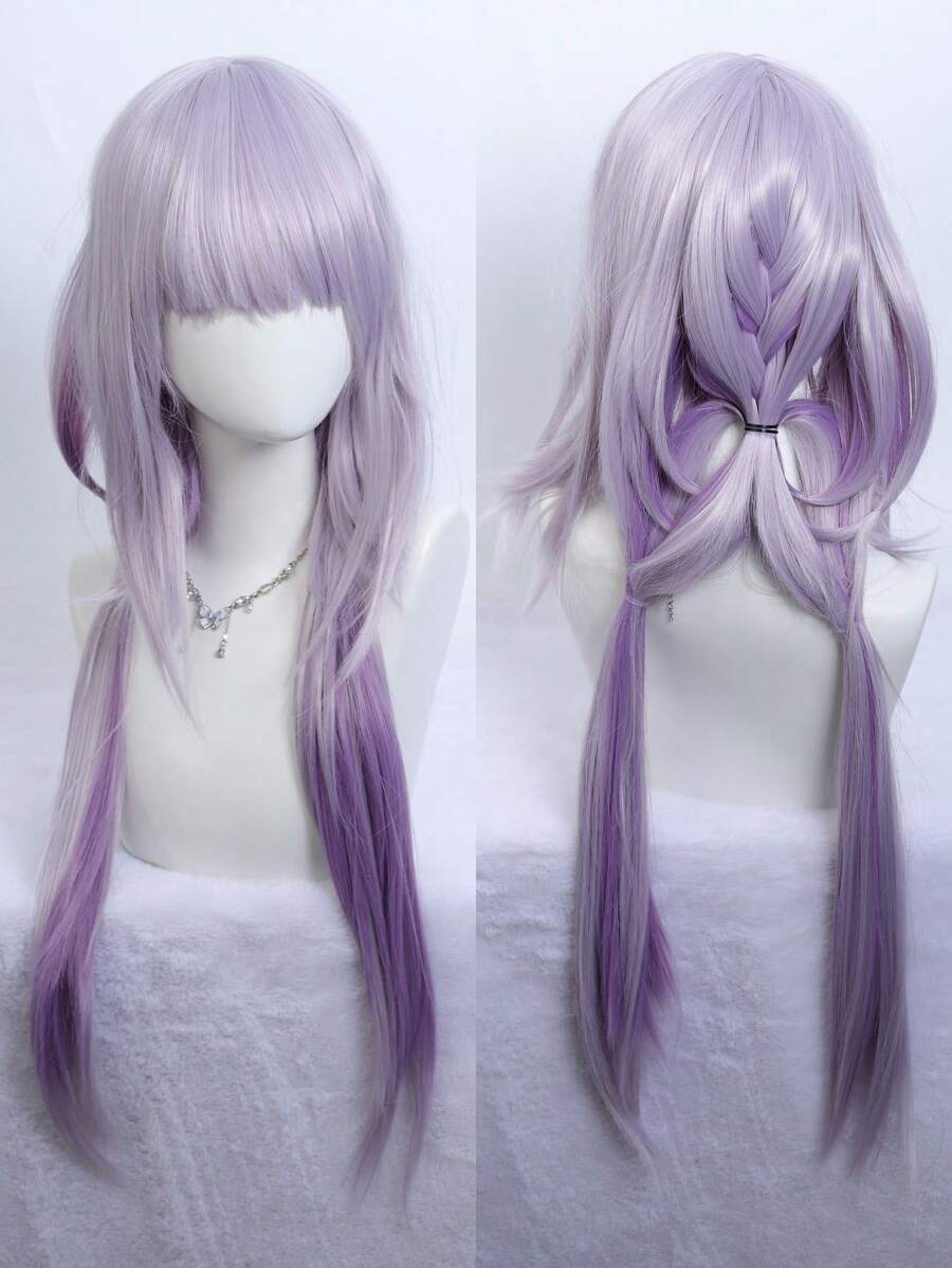Perucă sintetică violetă pentru cosplay, peruci rezistente la căldură pentru femei, pentru joc, anime cosplay, Halloween, petreceri de Crăciun - Mov Mov - Vizualizare 1