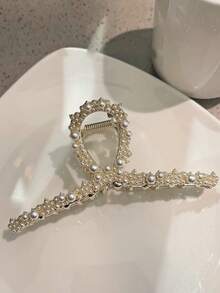 1pc Women's Niche Temperament Pearl Hair Clip Metal Hair Claw Hair Clip Fashionable And Versatile Headband Hair Accessories - Multicolor - View 11