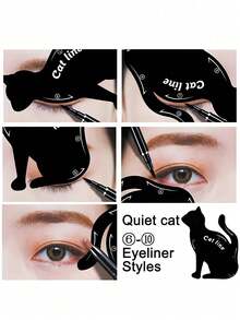 1 Pair Wing Shaped Eyeliner Stamp, Eyeshadow Stencil, Tool Accessory To Create Beautiful Looks, Classic Or Dramatic Styles - Pink - View 8