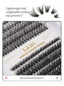 240 piezas de extensiones de pestañas DIY, grosor de 0.07 mm, rizo D, aspecto dramático y esponjoso, longitud mixta de 9-16 mm, pestañas en racimo reutilizables, pestañas postizas adecuadas para citas diarias, salidas, reuniones sociales, cosméticos aptos para principiantes - Ver 4