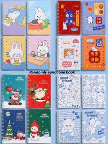 60pcs/Book A5 Cartoon Spiral Notebook, Notebook, Middle East Back To School Season, Student Thick Cute Spiral Notebook, High-Quality Eye-Friendly Memo Pad, Super Thick Large Capacity Notebook, Cute Student Diary, Memo Book, Planner, Back To School, Holiday Gift - Multicolor - View 13