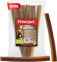 Powerpet 100% Natural Bully Stick - High Protein, Low Fat, Healthy Dog Treats, Long-Lasting Dog Chews, Easily Digestible, Cleans Teeth, Low Odor, for All Breeds &amp; Sizes, 12" - 12 Count - ColorC - Ver 1