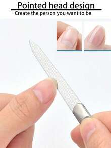 5pcs/ 2pcs/ 1pc Stainless Steel Nail File, Double-Sided Metal Nail File. Natural Nails. Hand Care. Foot Care. Nail Art Tools, Nail Trimming Tools. - Silver - View 6