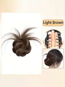 1pc Synthetic Hair Bun Clip, Heat-Resistant Hair Clip, Bun Hairstyle, Suitable For Women's Daily Wear And Occasions - Multicolor - View 16