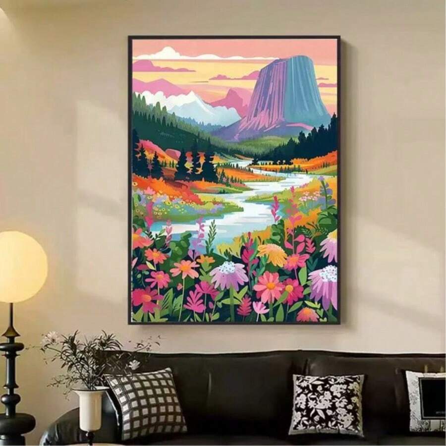 5D钻石画“流水致富”，全钻风景画，客厅大型钻石刺绣，2020新款 - 無框 - 查看 1