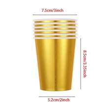10pcs/20pcs/50pcs Gold Disposable Paper Cups, Elegant Metallic Gold Party Cups For Coffee, Milk, Hot Tea, Weddings, Family Gatherings, Birthdays, Housewarming, Gender Reveal, Christmas, Halloween, Easter - Gold - View 8