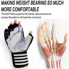 FINGER TEN Weight Lifting Gloves Gym With Wrist Support For Women Full Palm Protection Grip, Work Out Gloves Fit Pull Ups Sport Training Fitness - Purple - View 5