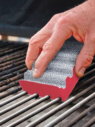 1片装重型双面粗纹无刮痕清洁垫 - 防锈设计，适用于户外烧烤架、厨房水槽清洁、金属烤盘和炊具清洁 - 多色PVC擦洗垫