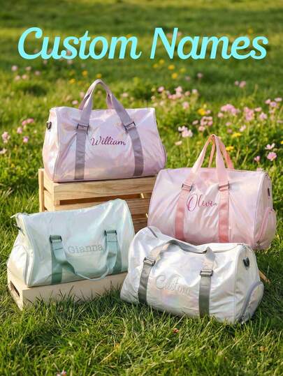 Customized Laser Colorful Travel Bag, Overnight Bag, Travel Bag, Large Dance Bag, Customized Weekend Travel Bag, Gym Bag, Birthday Gift, Personalized Travel Bag, School Supplies, Back To School, Office Supplies, School Supplies, Classroom Supplies, Teacher Gift, College Supplies, Coworker Supplies, Dorm Supplies, Teacher Supplies, Unisex, Youth, Middle School, High School, College Student, Freshman, Sophomore, Lower Grade Student