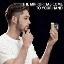 SKYWORTH Metz Single-Blade Rotary Electric Shaver – 15 Replaceable Blades, 0.1mm Floating Foil, Ultra-Thin Comfort Fit, 50% Efficiency Boost, IPX7 Waterproof, Compact Aluminum Body, Travel-Friendly, Includes Leather Case, Nose Hair Trimmer, USB Charging. - Multicolor - View 5