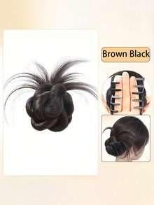 1pc Synthetic Hair Bun Clip, Heat-Resistant Hair Clip, Bun Hairstyle, Suitable For Women's Daily Wear And Occasions - Multicolor - View 10