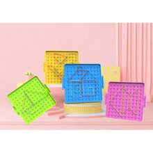 1st & 2nd Grade Plastic Pegboard, Elementary Math Geometry Shape Recognition, Double-Sided Learning Board, Multifunctional Educational Tool, Double-Sided Pegboard With Clock Face On One Side To Learn Time And Angles, Hands-On Peg Arrangement On The Other Side - Multiple - View 10