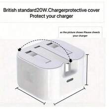 TPU Leopard Print 3pcs Silver Leopard & Tiger TPU Charging Head & Cable Protector Set Suitable Compatible With Apple 20W UK Fast Charger Women Gift - 3-piece Silver Leopard Tiger Set - View 8