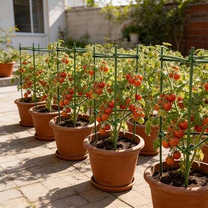 4-Set Durable Metal Climbing Plant Gardening Tripod Stands | Tomato, Cucumber, And Bean Climbing Troughs | Tomato, Grape, Cucumber, And Bean Climbing Troughs, Cucumber And Dragon Fruit Vines Support Rods - Essential For Pet Plants, Greenhouses, And Outdoor Gardening