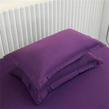2 件装纯色枕套，聚酯纤维枕套，两件套，柔软透气装饰枕套，适用于卧室沙发，不含枕芯 - 深紫色 - 查看 3