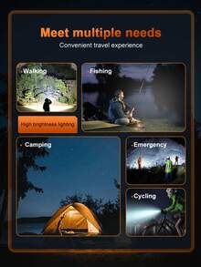 6支超亮迷你LED手电筒，USB充电多功能手电筒，强力户外露营应急灯 - 6*LED - 查看 12