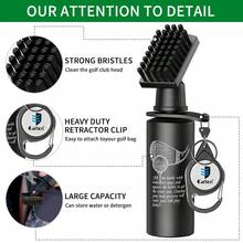 Caiton 1pc Professional Golf Club Cleaner With Fixing Clip And Squeeze Water Bottle, 7.5 Inches Long, Holds 4 Ounces Of Water, Provides Powerful Deep Cleaning, An Essential Golf Accessory For Men, And A Perfect Gift For Male Golfers. - Black - View 5