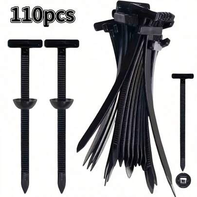20/50pcs Durable Self-Locking Nylon Cable Ties With Black Plastic Buckle Heads - High Strength UV-Resistant Fasteners, Suitable For Automotive Repair, Home And Outdoor Multi-Purpose Organization Tools