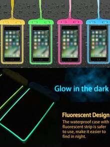 10个装通用防水手机袋，IPX8级防水手机干袋，适用于游泳、海滩、露营、旅行，适用于所有智能手机 - 彩色 - 查看 8