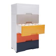 Plastic Drawers Dresser Storage Cabinet, 5 Drawer Stackable Vertical Clothes Storage Tower, Bedroom Tall Small Chest Closet, Organizer Unit For Hallway Entryway, Home Furniture - Color - View 4
