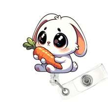 Easter Badge Reels With Alligator Clip Funny ID Badge Holders Cute Bunny Badge Reel Designs Retractable Bow Shape Easter Badge Holder For Nursing Medical Students Nurse Name Accessories For Work - Lễ Phục Sinh năm 878 - Xem 7