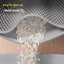 Thảm lót khay vệ sinh cho mèo cỡ lớn, siêu bền, chống thấm nước, thiết kế 2 lớp, chống trơn trượt, dễ vệ sinh, thảm bảo vệ sàn nhà cho thú cưng, tấm lót khay vệ sinh cho mèo. - Xám - Xem 5