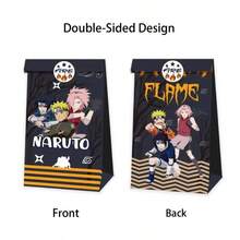 12pcs Party Favors Birthday Party Decorations Paper Gift Bags Handle Candy Box Handheld Paper Box Gift Anime Narutos Gift Bag Kraft Paper Flat Mouth Bag Sticker Set Birthday Party Gift Candy Box Set Party Supplies - A - View 10