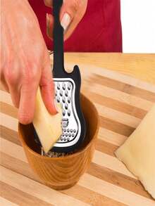 1/2pcs Stainless Steel 3-In-1 Guitar Shaped Halloween Kitchen Tool, With Plastic Handle, Suitable For Hard Cheese, Parmesan, Cheddar, Ginger, Vegetables, Chocolate, Fruits, Creative Kitchen Tool, Cheese Slicer - View 3