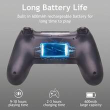Upgraded Wireless P-4 Controller, 1000mAh Long-Lasting Battery & USB-C Cable, Dual Shock Vibration & Precision 6-Axis Gyro Sensor, Multi-Touch Pad & Share Button, Compatible With P-Aystation 4 / P*4 Slim / P*4 Pro / PC Gaming, Includes Stereo Headset Jack - Màu Xám nhạt - Xem 5