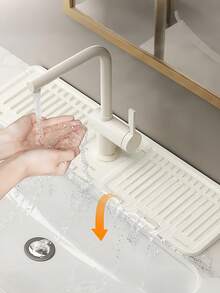 5° Tilted Faucet Splash Guard With Silicone Drip Tray, Non-Slip Faucet Drain Rack For Kitchen Sink, Bathroom, RV, Coffee Bar - Essential Home Decor Accessory - Multicolor - View 2