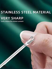 Limpiador de uñas profesional de acero inoxidable plateado, varilla bifurcada, herramienta para el cuidado de los pies, herramienta para eliminar la piel muerta, herramienta para eliminar las escamas, diseño ergonómico, moldeado, adecuado tanto para hombres como para mujeres adultos - Multicolor - Ver 6