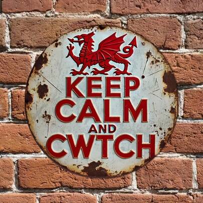 Biển treo tường hình rồng xứ Wales cổ điển - 8"X8" Trang trí yêu nước và sáng tạo cho nhà cửa, văn phòng, phòng giải trí, quán cà phê, quán bar. Không cần pin.