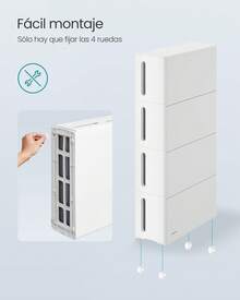 VASAGLE Bookshelf, 4-Tier Narrow Bookcase, Ladder Shelf for Home Office, Living Room, Bedroom, Kitchen, Rustic Brown and Ink Black - Blanco - Ver 7