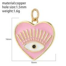 1pc Minimalist Copper Cross & Heart Shaped DIY Jewelry Pendant, Versatile Handmade Accessory - Multicolor - View 21