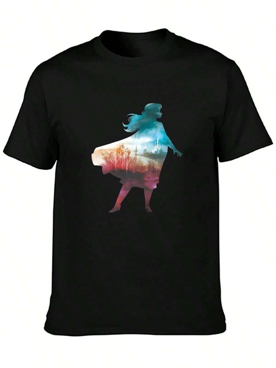 T-Shirt Premium Stylisé Anna De La Reine Des Neiges 2 - 黑色 - 查看 1