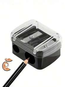 SGIAWETA-1pc Dual Hole Pencil Sharpener Eyeliner, Eyebrow Pencil And Cosmetic Pencils, Portable Multifunctional Pencil Sharpener,Makeup,Cheap,Room Decor,Vanity,Travel,Bedroom,Makeup Accessories,Cheap,Stocking Stuffers,Makeup,Makeup Tools,Cheap Stuff,Gifts,Gifts Women,Gifts-Birthdaygift - 黑色 3 - 查看 1